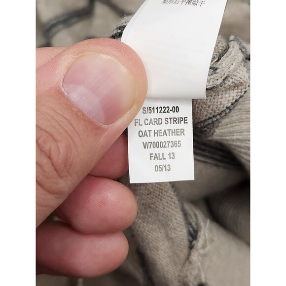 Gap Cardigan Sweater Men L Tan Striped Cotton Lightweight Classic Preppy Grandpa - Picture 7 of 7